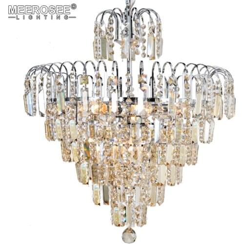 Hot Sale Luxurious Crystal Chandelier Light Transparent/Cognac Crystals Lustres Hanging Drop Lamp for Home Living Dining Room