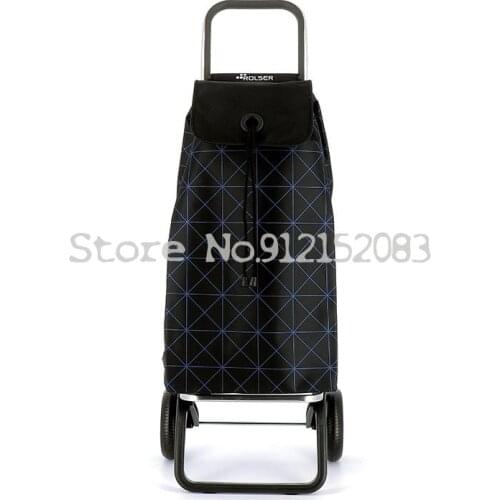 Spain Imported Two-wheeled Shopping Carts Home Grocery Shopping Carts Folding Portable Trolley Carts