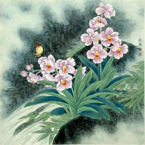 Classical orchid ,flower For Embroidery Needlework 14CT Counted Unprinted DIY Cross Stitch Kits Handmade Art Wall Decor