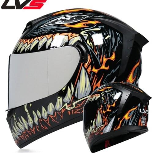 Hot Sale LVS Racing Helmet Full Face Duoble Lens Fast Riding Capacete Da Motocicleta Cascos Moto for Man Women ABS DOT Approved