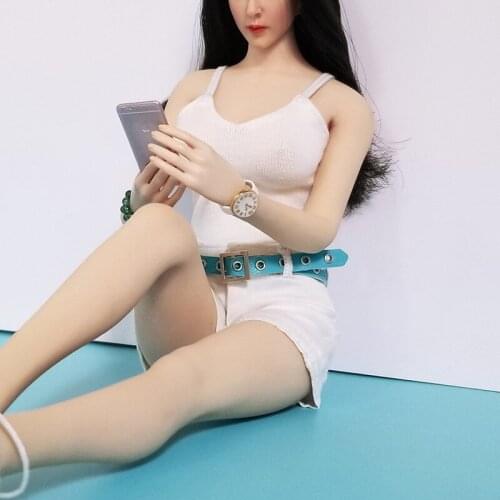 1/6 Scale Male/Female Soldier Scenes Accessories Blue PU Leather Alloy Buckle Belt Model for 12'' Action Figure Model