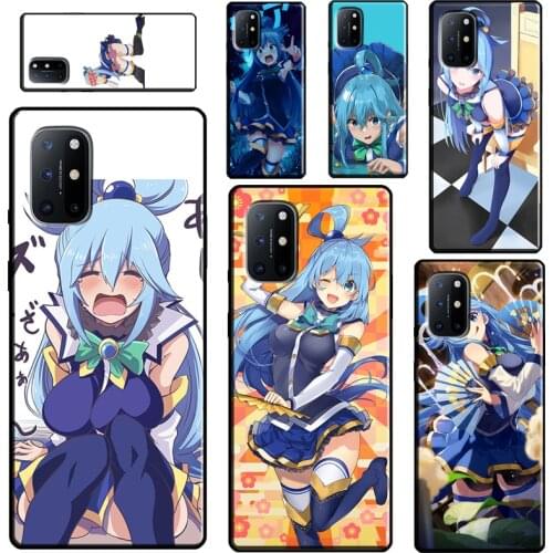 Cute aqua konosuba anime girl For OnePlus 9 Pro 8 Pro Nord 8T 9R Case Cover For Realme 8 Pro 6 7 Q3 Pro GT C21 C11 C3