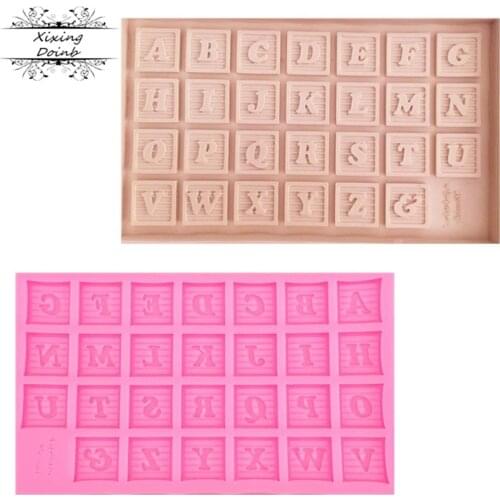 1Pcs Capital letter shape silicone soft candy mold cake decorating tool Candy Chocolate Mold