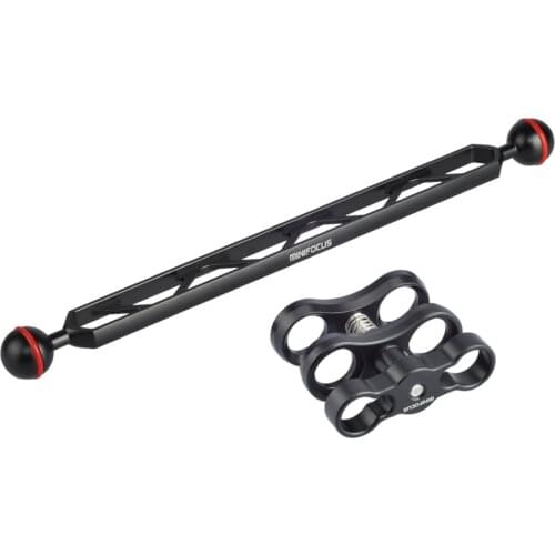 12" Double Ball Arm set , Long Arm, Joint Underwater Strobe/Video Arm for 1" Ball Joint Arm Strobe and Lighting Systems