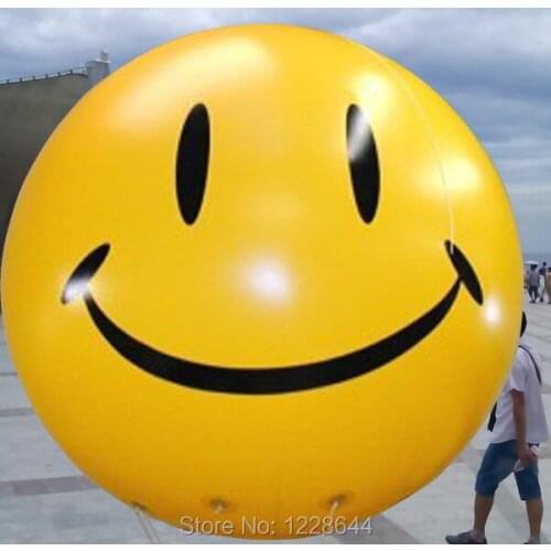 Logo customized Smiling face PVC advertising balloon Helium inflatable Giant Diameter 2 meters Good quality free shipping