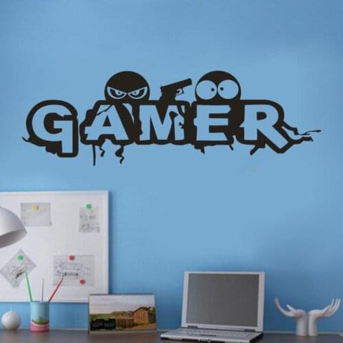 Wall Sticker Gamer Words Pattern Stickers Window For Wall Simple Wall Stickers Adesivo De Parede Wallpaper