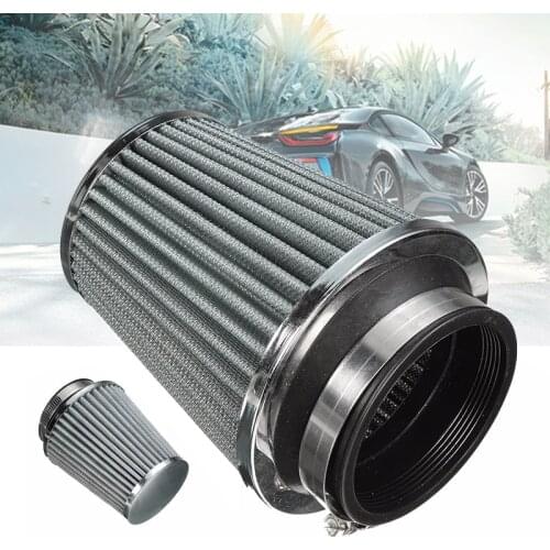 Newest 3" 75mm Inlet Car High Flow Short Ram Cold Air Intake Filter Round Cone