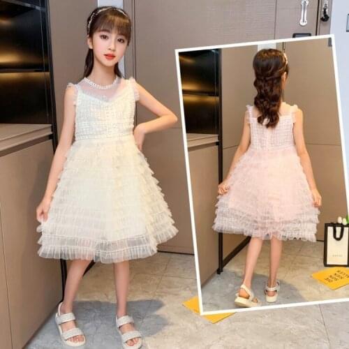 Girl dress baby cake skirt summer dress new childrens foreign gas princess skirt short-sleeved fluffy skirt