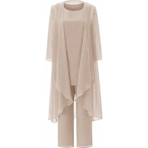 Plus size bride mother dress evening dress 2020 two-piece set with coat bride mother dress pants