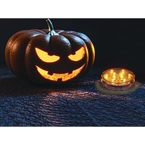 Submersible LED Lights RGB MultiColor Waterproof 10LEDs Lamps Light Remote For Garden Vase Base Halloween Holiday Lighting Decor