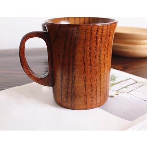 Portable Home Health Wooden Cup With Handle Coffee Mug For Drinking Tea Office Espresso Water Cup