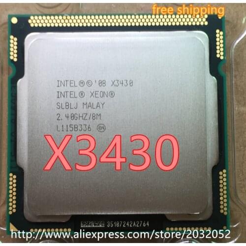 Original Intel Xeon X3430 Quad Core 2.4GHz LGA 1156 8M Cache 95W Desktop CPU (working 100% Free Shipping)