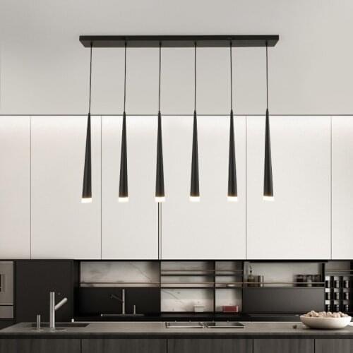 Simple modern chandeliers Nordic Black Pendant Lights Dining Bar Table Kitchen Island hanglamp home decor led lustre iluminador