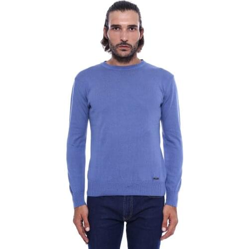 Circle Neck Blue Knitwear