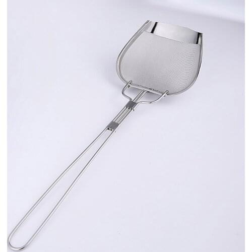 Stainless steel square oil residue shovel, oil filter shovel, filter sieve scoop, slag scoop, colander, frying basket