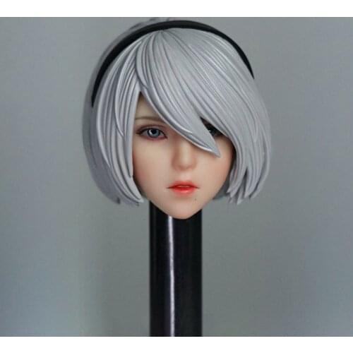 In Stock Toys park TP001 1/6 NieR 2B Girl Head Sculpt Carving Model with Removable Blindfold Fit 12'' TBL Pale Action Figure