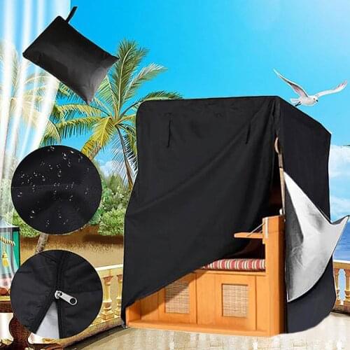 Beach Chair Heavy Duty Waterproof Beach Chair Cover Dustproof Rain Cover Outdoor Garden Patio Furniture Protector 135x105x175cm