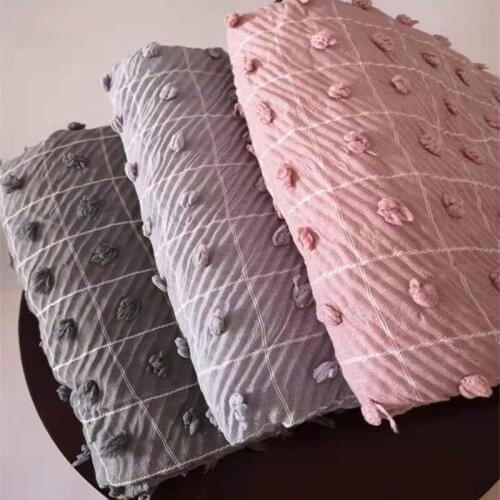 10pcs/lot Winter Plaid Scarf Pom Ball Beggar Style Pashmina Women Pleated Grid Scarves Shawls