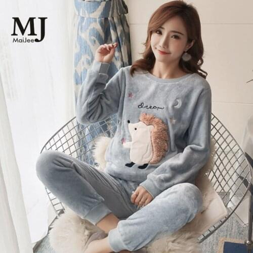FL134A Winter Flannel Kigurumi Pigiama Donna Pyjama Femme Pizama Damska Pajama Set Sleepwear Pajamas Pijamas Women Pijama Mujer