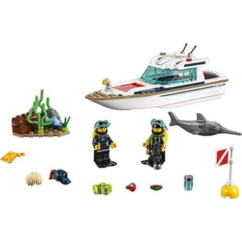 11221 City Sunshine Submarine Yacht Boat 60221 Children Assembled Building Block Toy Gifts