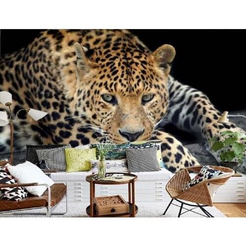 3d room wallpaper custom mural non-woven picture wall sticker 3d Gazing a cheetah painting photo 3d wall murals wallpaper