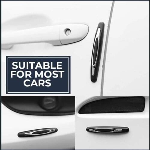 4Pcs/Set Car Door Anti-collision Protector Bar Stickers Side Edge Protection Guards Rear View Mirror Cover Door Protection Strip