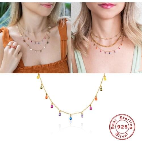 Aide Stars Moon Pendant Necklace For Women 925 Silver 2021 Jewelry Pearl Fancy Diamond Chain Choker Necklace Bijoux Earrings