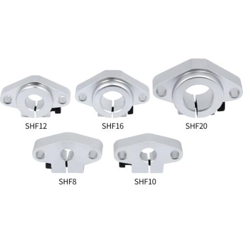 Aluminum Linear Rod Rail Shaft Guide Support SHF8 SHF10 SHF12 SHF16 SHF20 Linear Shaft Mounting Bracket CNC Router Spare Part