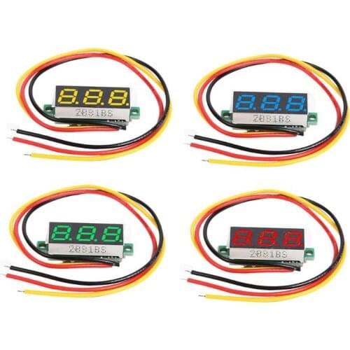 Digital Voltmeter 0.28 Inch Ultra Small Digital Dc Digital Display Adjustable Three Line Dc0-100v Battery Voltmeter 2/3-Line