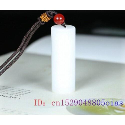 Green Jade Cylinder Pendant Amulet Necklace Jadeite Fashion Women Natural Jewelry Chinese Charm Carved Gifts Men