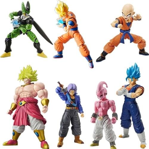 BANDAI Dragon Ball Action Figure Assembled Movable Model Son Goku Son Gohan Kuririn Broly Cell Burdock Ornament Toy