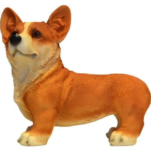 Resin Corgi Dog Figurines Modern Decoration Lucky Resin Craft Corgi Standing Polyresin Home and Garden Decoration