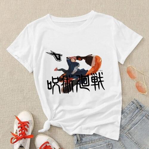 Jujutsu Kaisen Anime Women Tshirt Itadori Yuji Print Casual Short Sleeves Summer Female Clothes Dropship Tee Tops