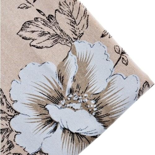 White Flower Cotton Linen Fabric For Handmade Hometextile Fabrics Cloth Sofa Curtain Bag Cushion Furniture Cover Meter 100x145cm