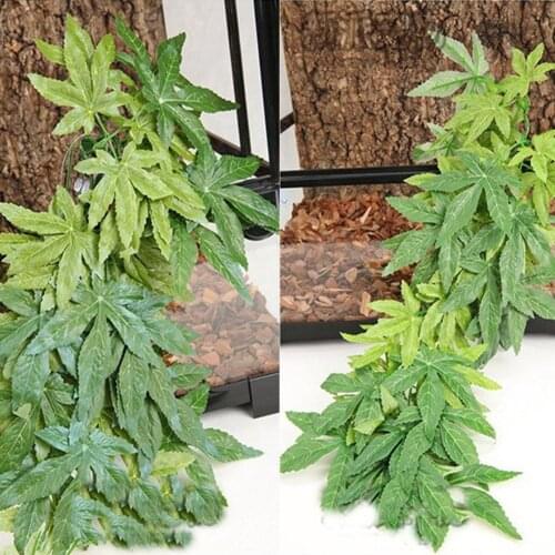 HobbyLane Green Hanging Leaves for Aquarium Fish Tank Reptile Feeder Box Decor Aquarium Decoration Fish Tank Ornament