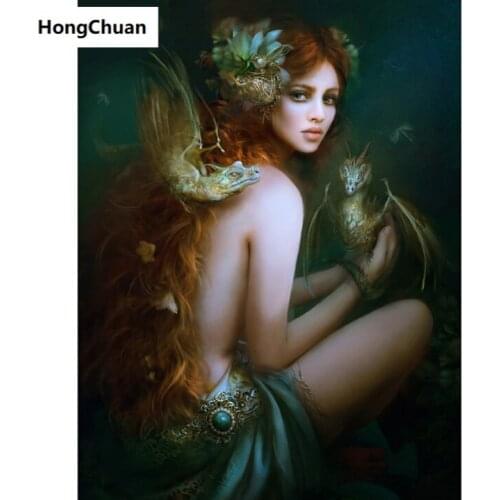 Sexy Woman Animal Full Square Round Diamond Painting Cross Stitch 5D DIY Rhinestone Mosaic Embroidery New Year Christmas Gift