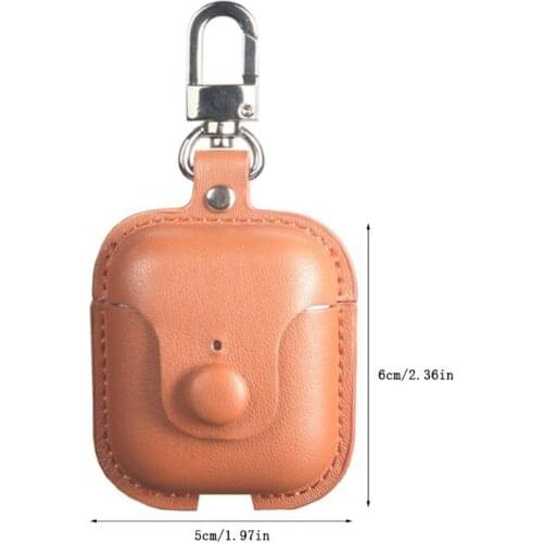 Leather Case Protective Cover with Keychain for OPPO Enco Free Case Earphones LX9B