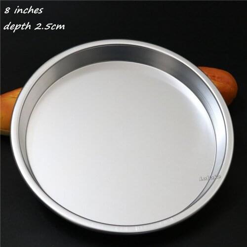 New 8 inches 2.5cm depth aluminium alloy round pizza pans stones pie pan metal cake baking mold for DIY household bakeware tools