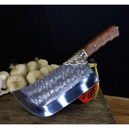 Longquan hand forged chopping multi - purpose knife chopping bone carving knife outdoor hunting kitchen knife slicing knife