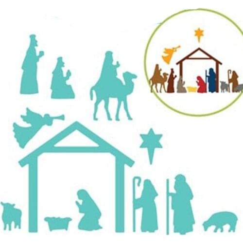 Celebrate Baby Jesus Birth Metal Cutting Dies Stencil for Scrapbooking Photo Album Embossing Paper Cards Making Decorative Craft