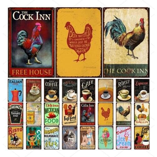 Coffee Metal Sign Plaque Idea Tea Metal Tin Sign Wall Decor For Kitchen Bar Cafe Restaurant Retro Posters Iron Painting 20x30cm