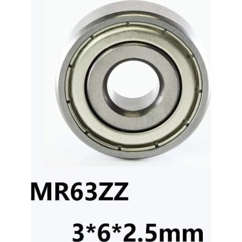 5pcs/lot MR63ZZ Deep Groove Ball Miniature Mini Rolling Bearing MR63-ZZ MR63ZZ 3*6*2.5mm 3*6*2.5 52100 Chrome Steel Material