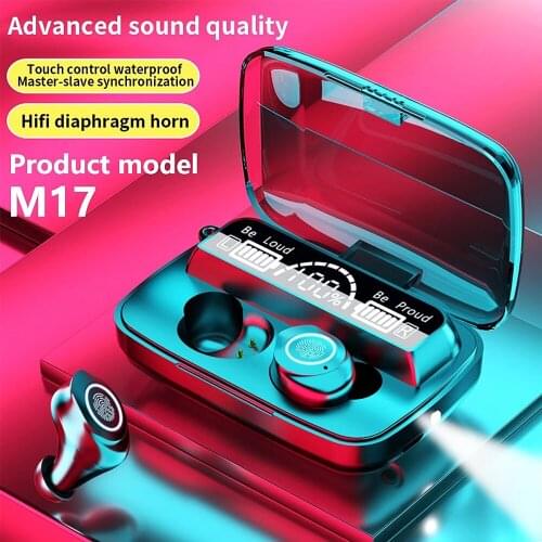 M17 TWS BT5.0 Wireless Earphones HD LED Display 9D Noise Reduction Sport Headset 3D Touch Control Waterproof Sweatproof Earbuds