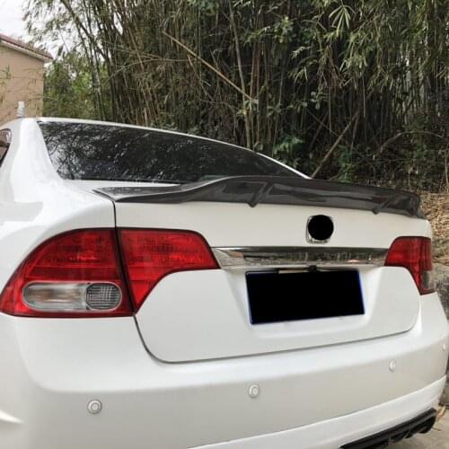 Use For Honda Civic Spoiler 2006--2011 Year 8 Th Real Glossy Carbon Fiber Rear Wing Sport Accessories R Style Body Kit