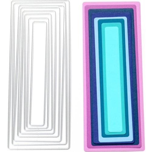 Rectangle Slim Card Frame In 8 Sizes Decorative Embossing Papercard Crafts Die 2021 Diy Scrapbooking Photo Album