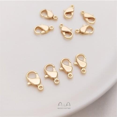 South Korea imported lobster buckle 14K Gold Filled plane spring buckle accessories DIY bracelet first accessories material