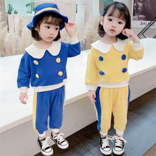 Girls Suit Sweatshirts +Pants 2Pcs/Sets 2021 Spring Autumn Toddler Kids Teenagers Cotton Tracksuit Sport Suits Children Clothing