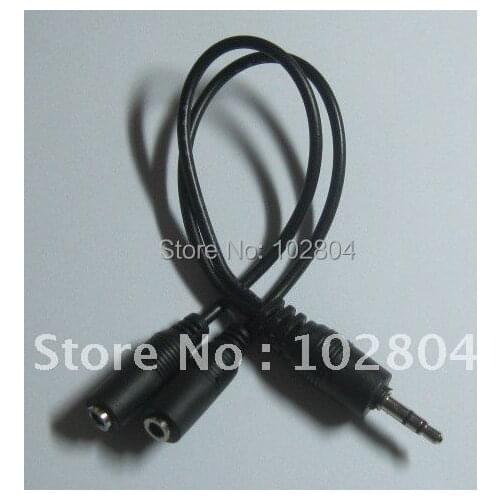 10 pcs Nickel Plated 3.5mm Stereo Plug 1 Male to 2 Female Audio Cable Black 20cm