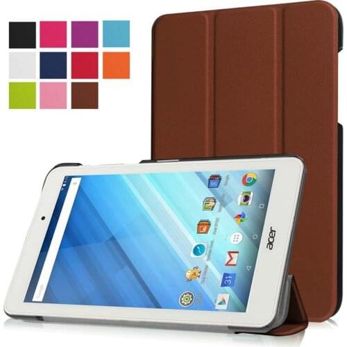 Ultra Slim Lightweight Custer 3-Folder Folio Stand PU Leather Magnetic Closure Cover Case For Acer Iconia One 8 B1-850 8" Tablet