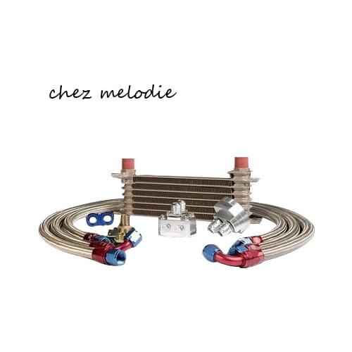 Universal TRUST Type Japanese 7rows AN10 oil cooler radiator kit+splite filter adaptor Relocation Sandwich Plate